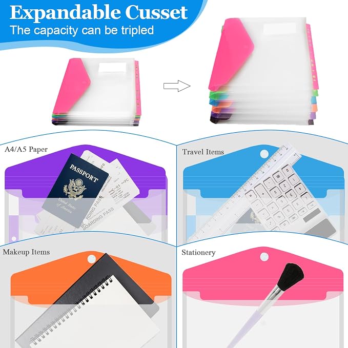 24 Pack Binder Folders with Pockets 11 Holes Expandable Dividers - Image 4