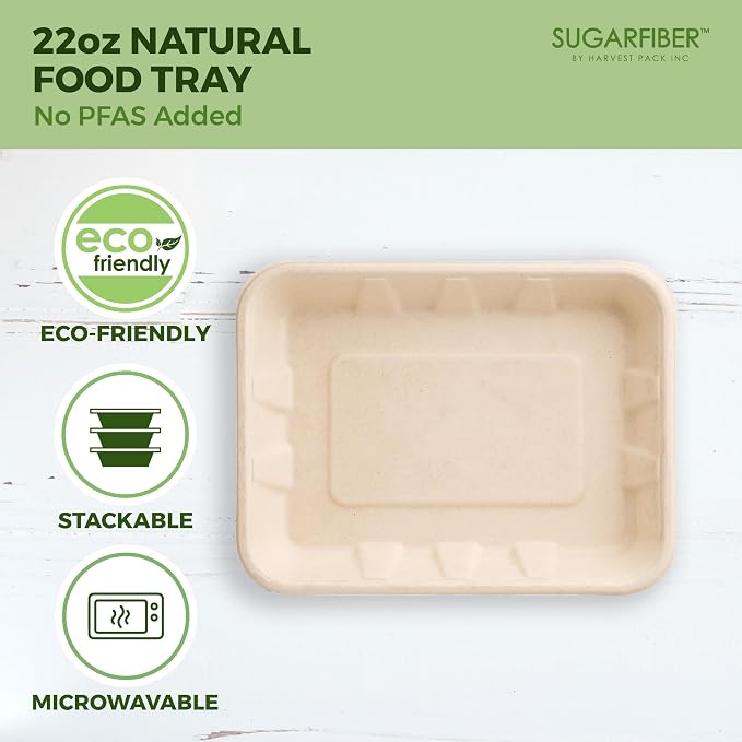 Harvest Pack 22 oz PFAS FREE Disposable Food Trays - Image 4
