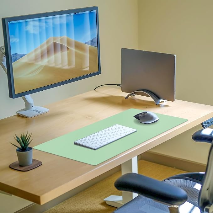 Desk Pad Mat, Leather Green Desk Mat - Image 4