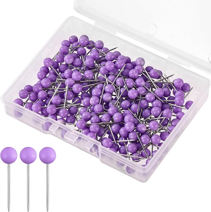 XIHIRCD 200pcs Map Push Pins, Map Tacks Round Head Pins Small Thumb Tacks by XIHIRCD