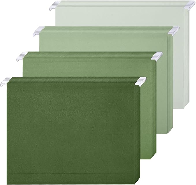 Whaline 36 Pack Sage Green Hanging File Folders Letter Size 4 Colors Green File by Whaline