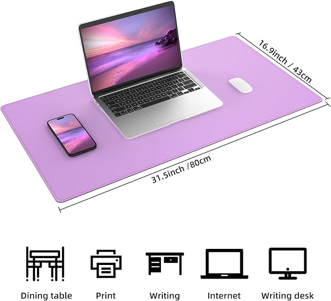 AFIING Cork Desk Mat 35.4" x 17", Dual-Sided Natural Cork & PU Leather Desk Pad - Image 2