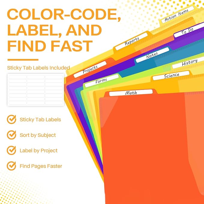 3 Pack 18 Pocket Poly Project Organizer - Image 7