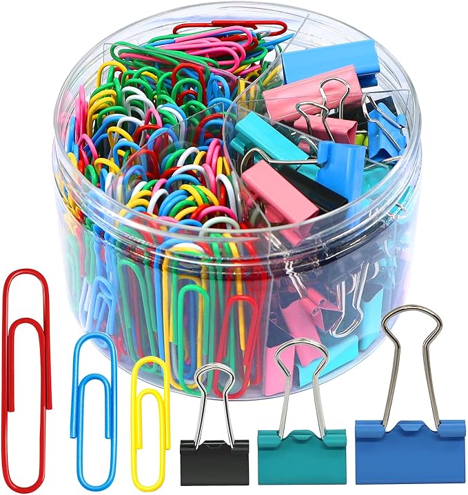 Paper Clips Binder Clips, Colored Paperclips Large Medium Small, Binder Clip by AnutriON