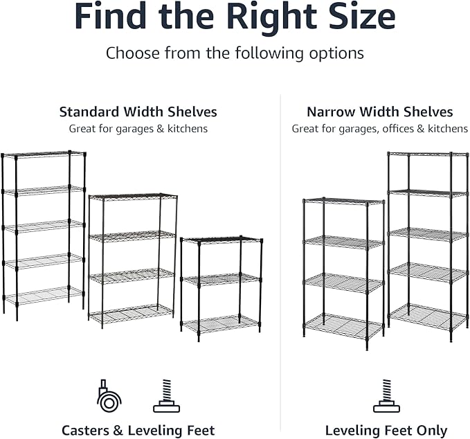 Amazon Basics 4-Shelf Heavy Duty Garage Shelving Storage Unit on 3" Wheel - Image 6