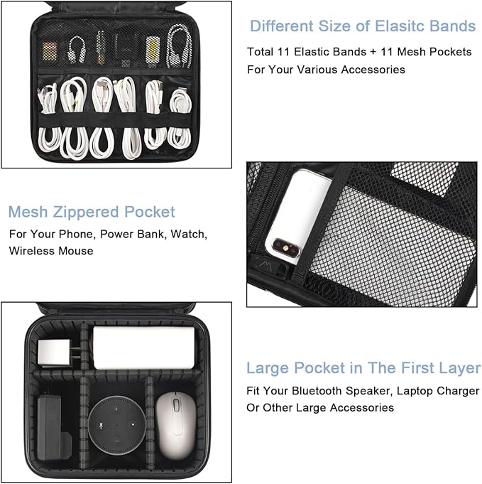 MATEIN Cable Organizer Bag, Waterproof Travel Electronic Storage, Shockproof - Image 4