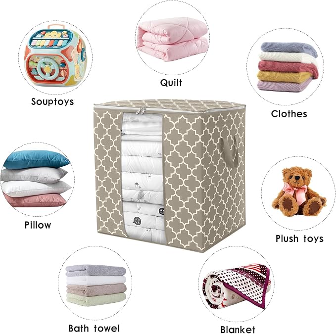 WISELIFE Storage Bags 4 Pack/100L Large Blanket Clothes Organization and - Image 7