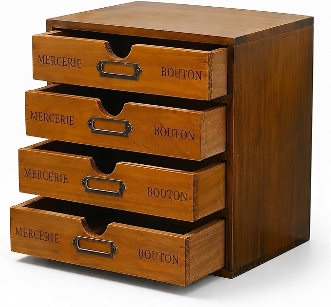 Modular Stackable Apothecary Cabinet 4 Drawer Desk Organizer by PrimoSupply