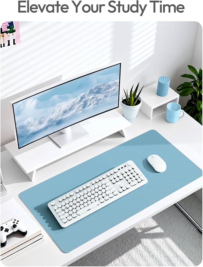 YSAGi Leather Desk Protector, Office Mat, Large Mouse Mat, Non-Slip PU Leather - Image 6