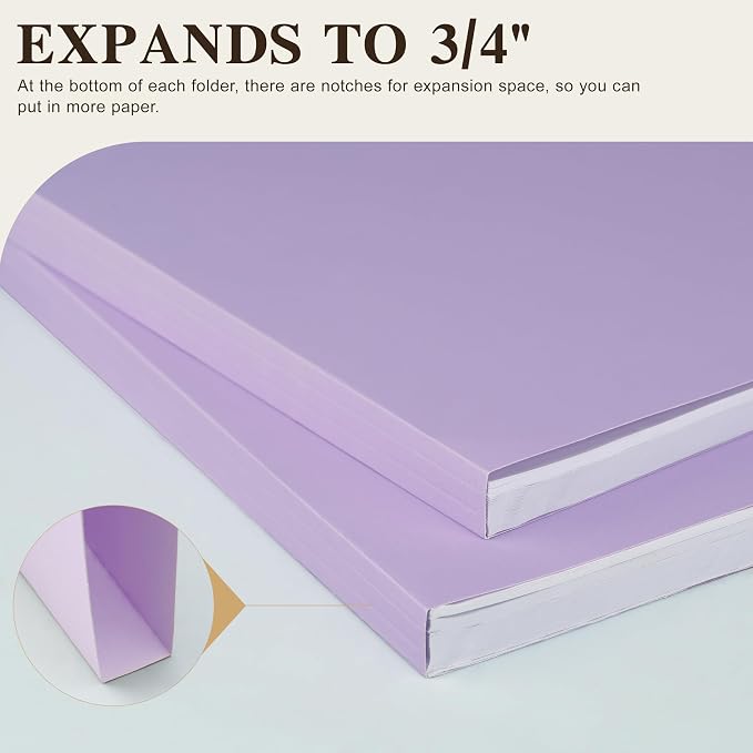 Color File Folders, 1/3-Cut Tabs, 120 Pack File Folder Letter Size, 6 Pastel - Image 3