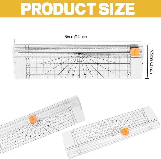 Paper Cutter Slider Small Mini, 14 Inch Paper Trimmer Slicer, Two-Way Cutting - Image 2