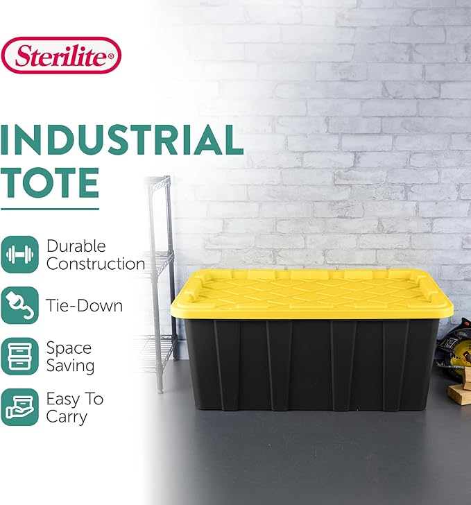 Sterilite 4-Pack Industrial Tote, Plastic Storage Container Bins - Image 4