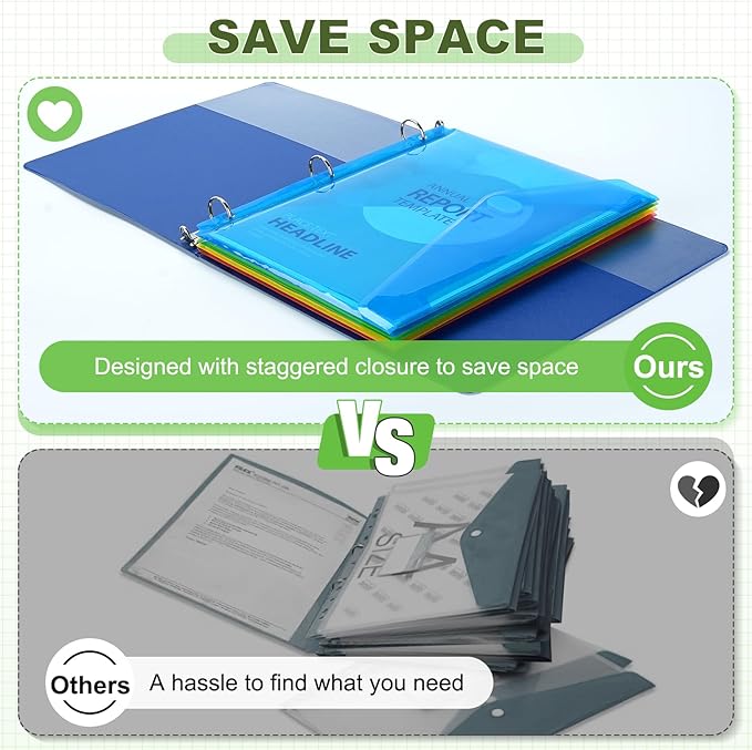 Sooez 12 Pack Binder Folders Organizer - Image 2