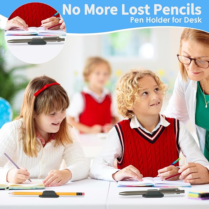 VZZNN 20 PCS Adhesive Pencil Holders, Silicone Marker Organizer - Image 3