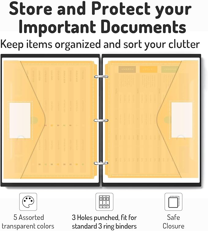Forvencer Binder Pocket, 36 Pack Super Heavyweight Plastic Folders - Image 3
