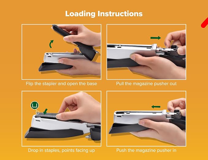 Bostitch Office InPower Desktop Eco-Friendly Stapler, One-Finger Technology - Image 7
