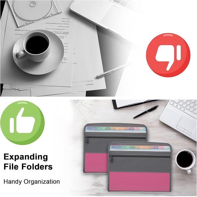 NAFY Expanding File Folders, A4 Letter Size Portable Accordion Expanding File - Image 8