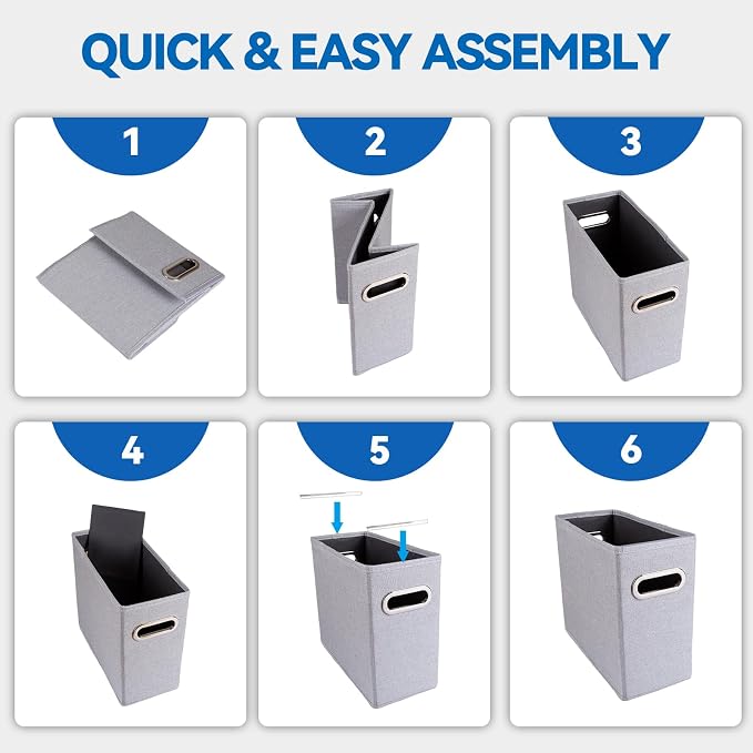 6 Packs Letter Size File Organizer, File Folders Organizer, Fabric Storage Box - Image 6
