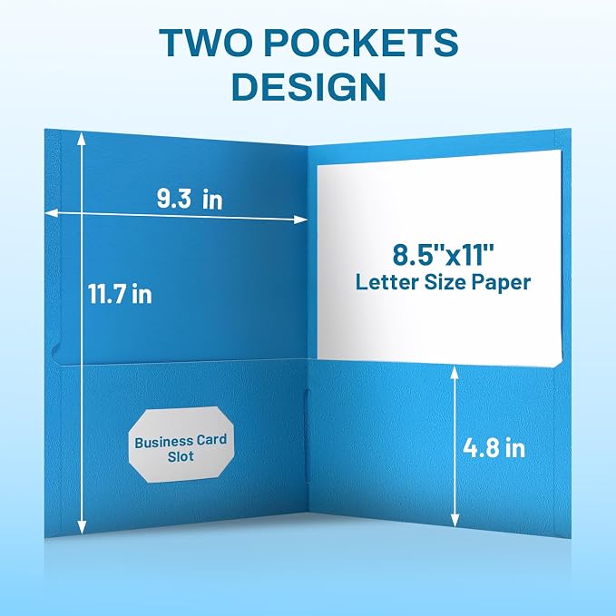 SUNEE Two Pocket Folders, 100 Pack File Folders - Image 4