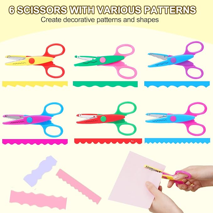 UCEC Decorative Paper Edge Scissor Set 5'' Colorful Paper Edger Scissors Great - Image 2