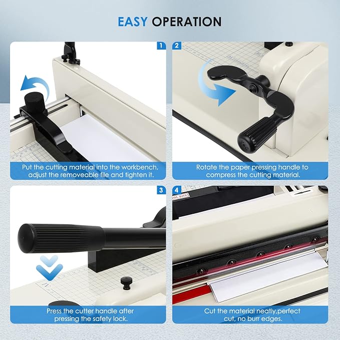 Heavy Duty Paper Cutter, 17 Inch Guillotine Paper Cutter, One Replacement Blade - Image 7