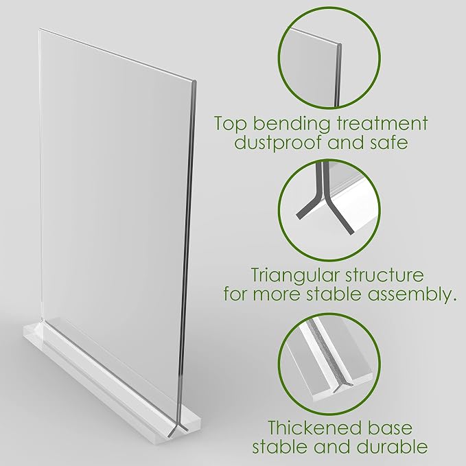 newnewshow 8.5x11 Acrylic Sign Holder 3 Pack Vertical Double-Sided Display - Image 6