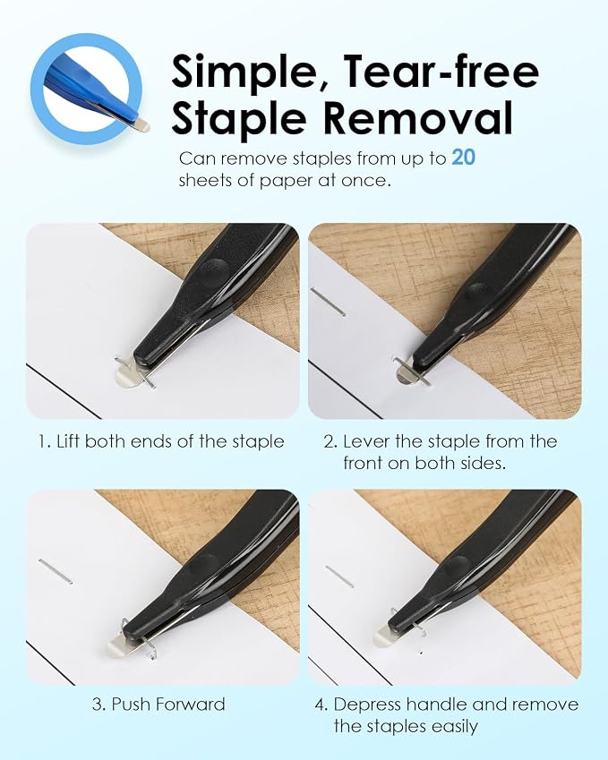 KTRIO Magnetic Staple Remover Tool 4 Pack, Classic Black | Professional Stapler - Image 5