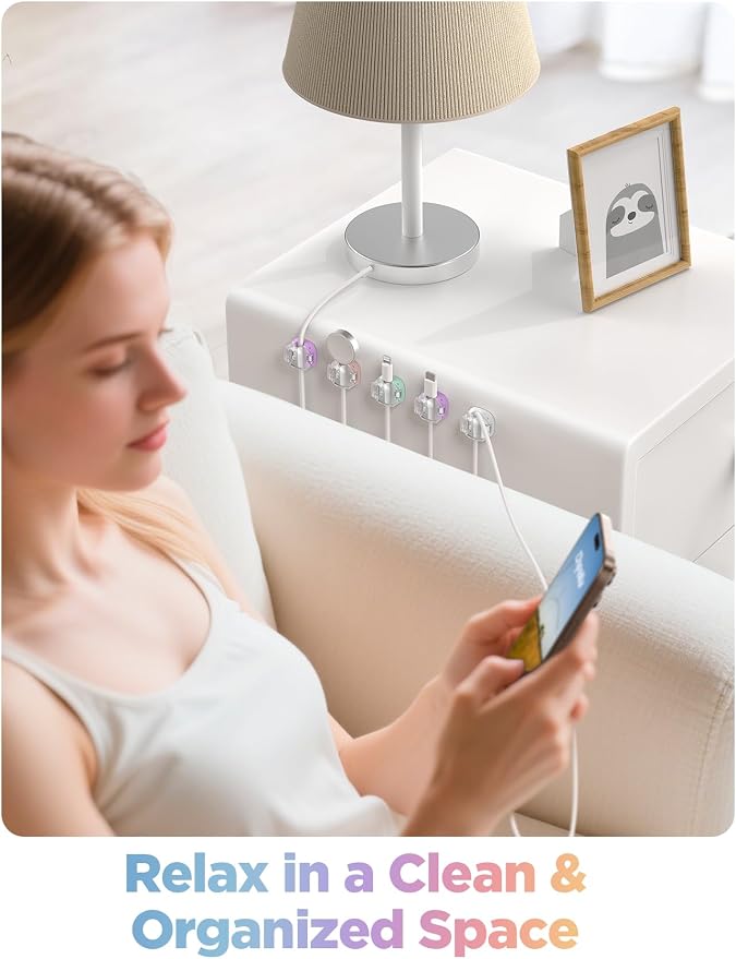 8 Pack Cable Clips, Cord Organizer Cute Spring Cord Holder - Image 9