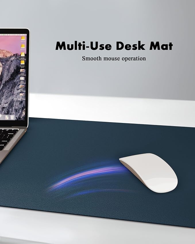 YSAGi Double-Sided Desk Pad, 35.4"x17"Leather Desk Mat, Eco Cork Desk Pad - Image 4