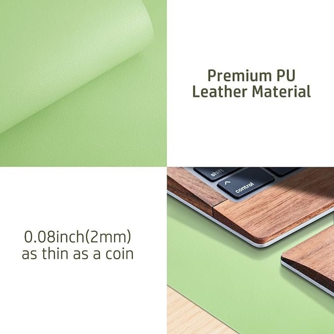 Aothia Leather Desk Pad Protector, Mouse Pad, Office Desk Mat, Non-Slip PU - Image 8