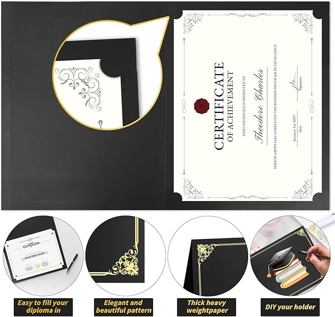 Oleitodh 110 Pcs Certificate Holders Bulk, Document Covers - Image 4