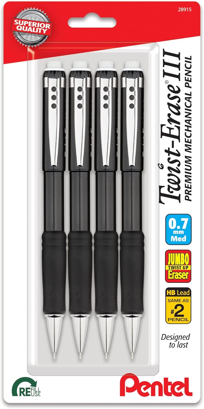 Pentel Twist-Erase III Mechanical Pencil, Bold Line by PentelofAmerica