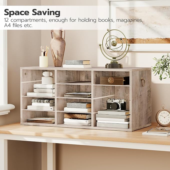 HOOBRO Countertop Mail Sorter Organizer, Wooden Literature Organizer, Student - Image 3