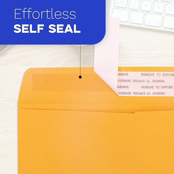 Goefun 9x12 Manilla Envelopes Self Seal, 250 Pack Brown Kraft Large Envelopes - Image 3