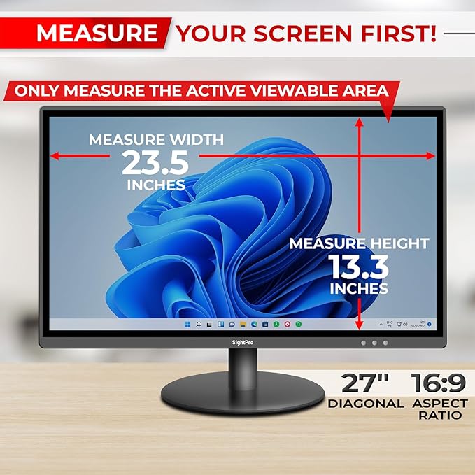 SightPro 27 Inch 16:9 Computer Privacy Screen Filter - Image 2
