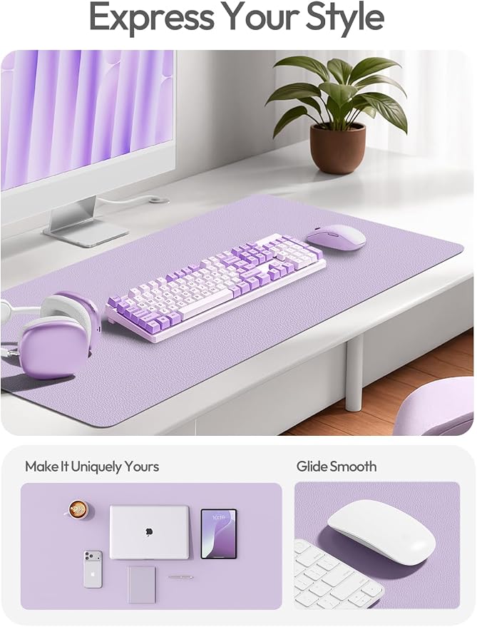 YSAGi PU Leather Desk Pad Protector – Non-Slip Waterproof Desk Mat - Image 2