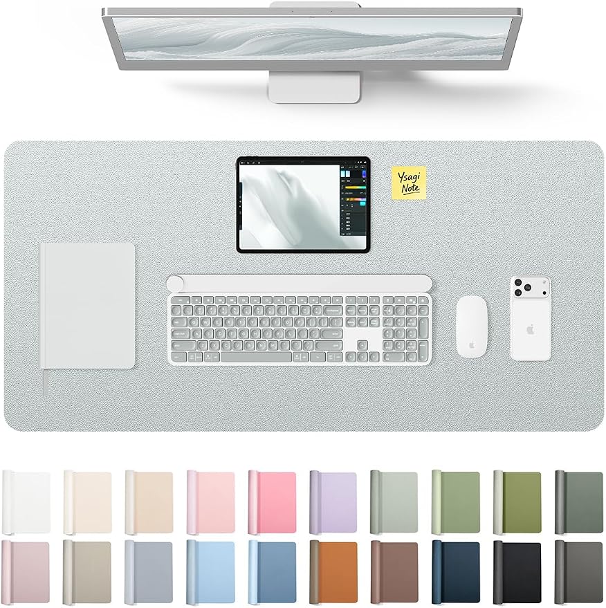 YSAGi Leather Desk Pad Protector, Office Desk Mat, Large Mouse Pad, Non-Slip PU by YSAGi