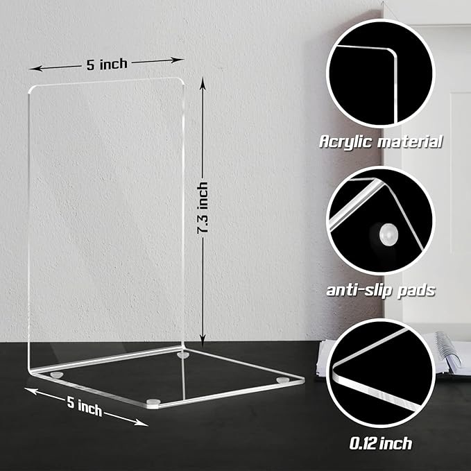 HappyHapi Acrylic Bookends for Shelves, Decorative Book Holder for Home Library - Image 2