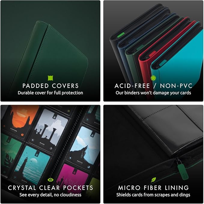 Vault X 12 Pocket Zip Binder, 480 Cards, Exo-Tec Material, 20 Side-Loading Pages - Image 6