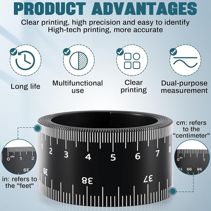 Relaxweex 1 Pcs 39.37 Inch Magnetic Ruler Flexible Tape Magnetic Tape Measure - Image 4