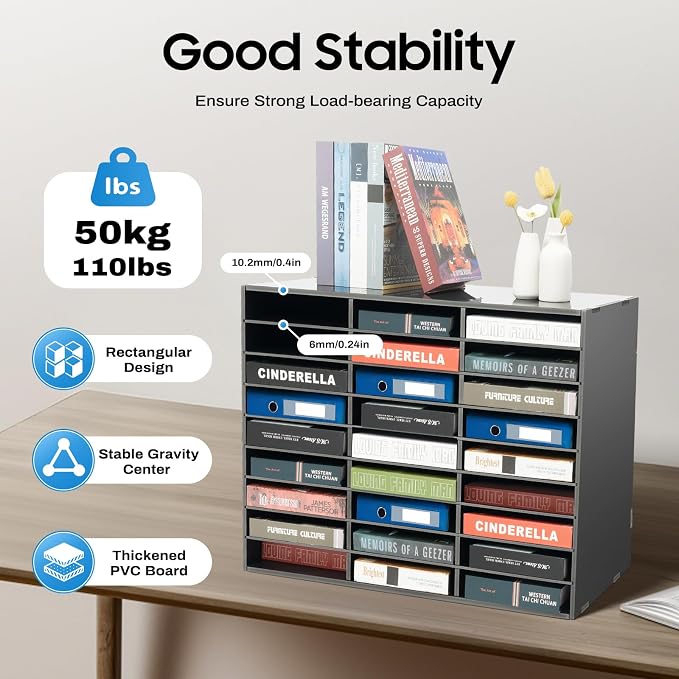 27 Slot Literature Organizer – Desktop File Sorter - Image 4