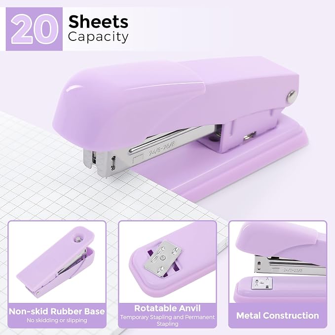 SKYDUE Purple Office Supplies Set, Pencil Holder - Image 9