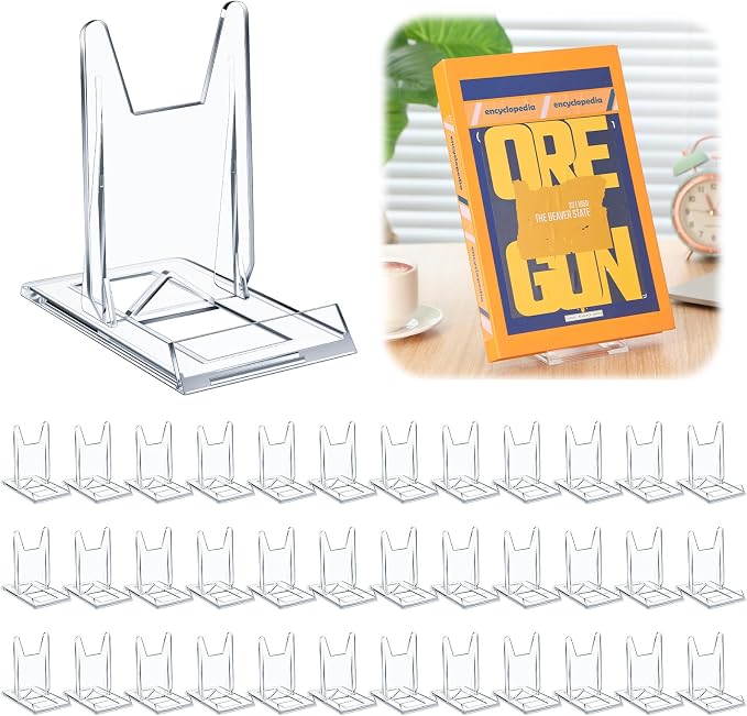 24 Pack Acrylic Book Stand for Display Adjustable Clear Display Holder Easel by Memorywuu
