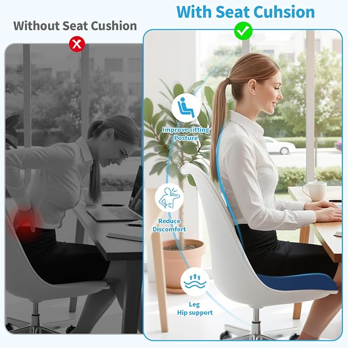 TranquilRelax XLarge Seat Cushion, Memory Foam Cushion - Image 5