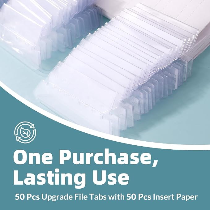 File Folder Tabs, SUNEE 100 Sets Hanging File Folder Labels Tabs and Inserts - Image 6