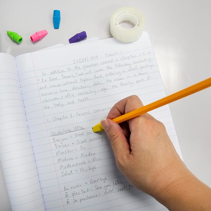 BAZIC Eraser Sets, 18 Per Pack | non-abrasive; Slide onto standard pencils; - Image 6