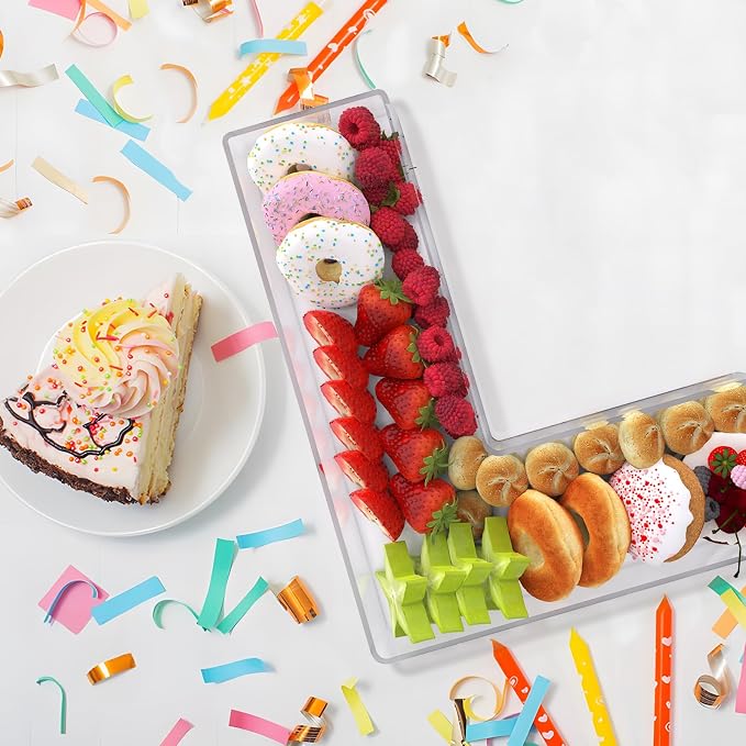 13.8" Extra Large Acrylic Letter Charcuterie Board Box, Reusable Fillable - Image 4