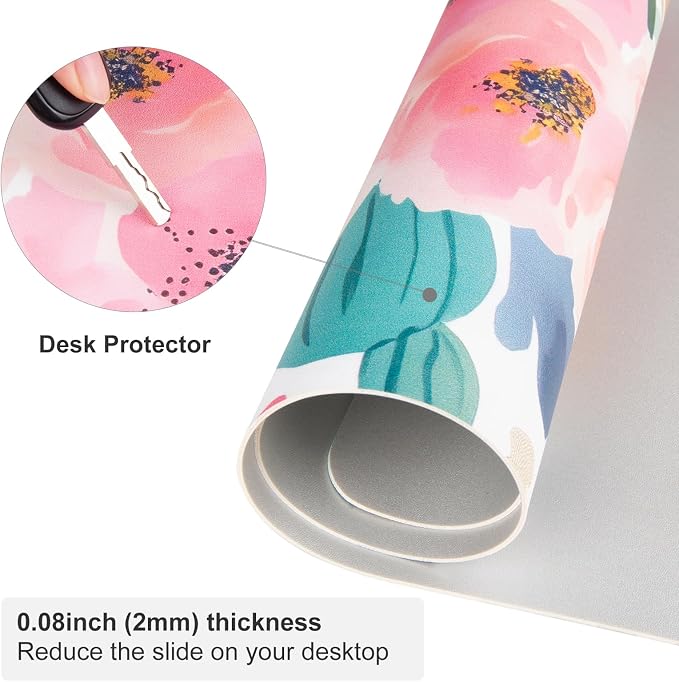 Colorful Star Large Mouse Pad, Women Girls PU Leather Waterproof Gaming Mousepad - Image 4