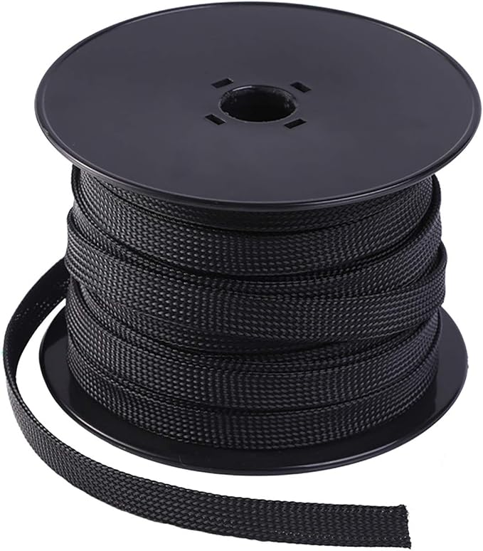 Keco 100ft – 3/8 inch PET Expandable Braided Cable Sleeve – Wire Sleeving by KECO