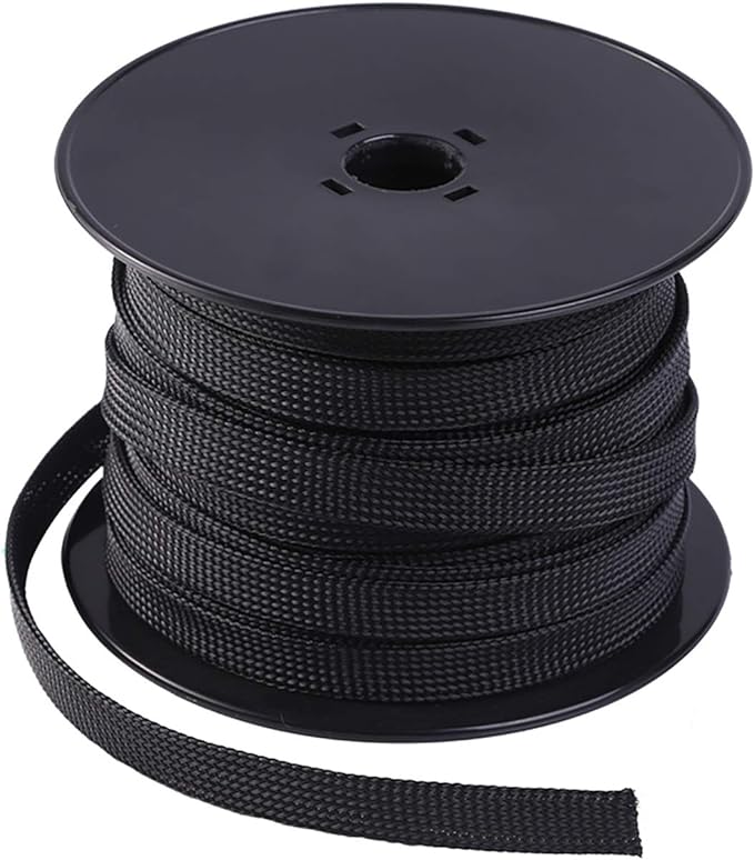 Keco 100ft – 1/2 inch PET Expandable Braided Cable Sleeve – Wire Sleeving by KECO